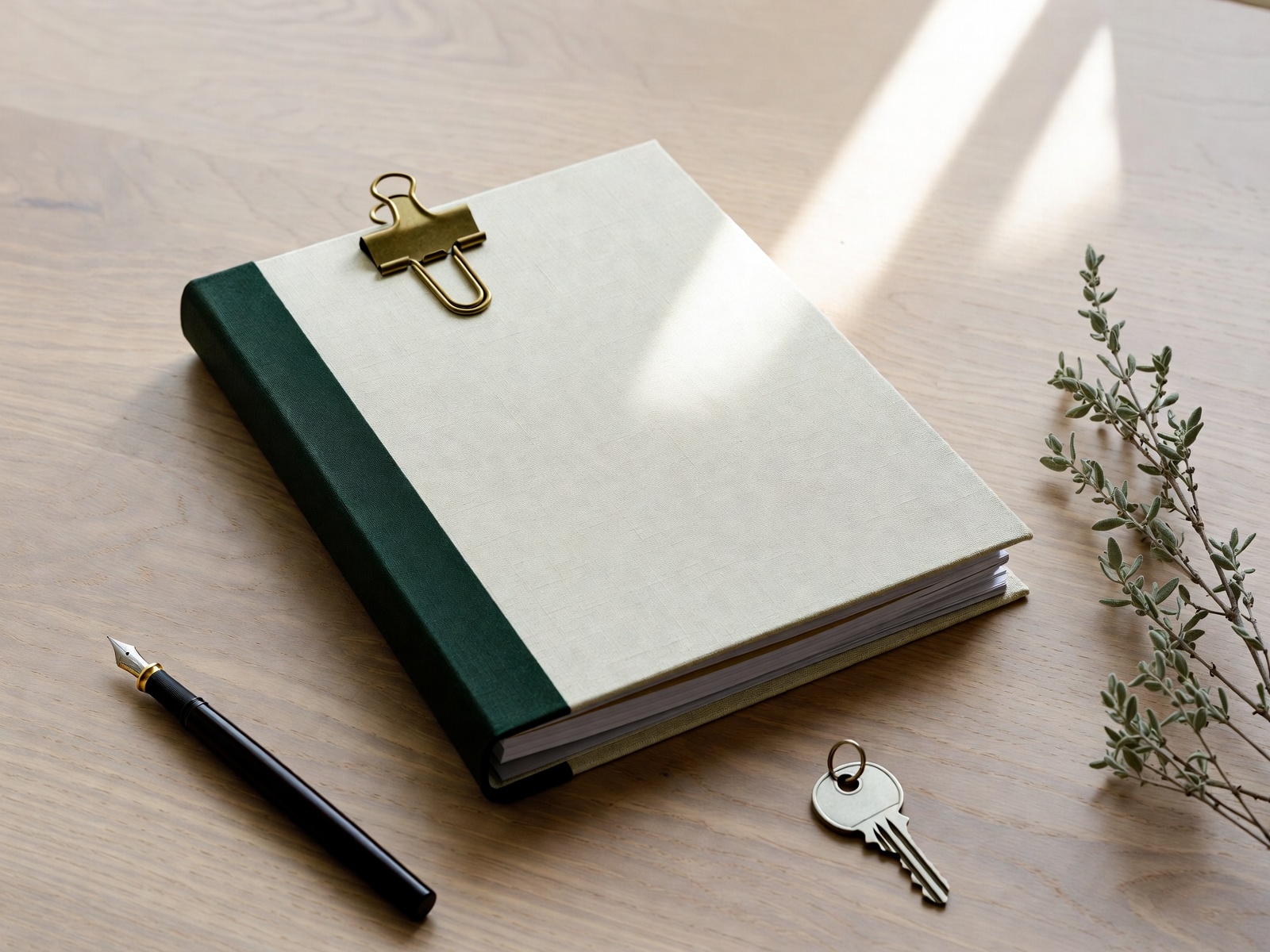 An organized estate-planning binder on an oak table